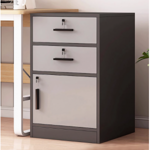文件柜办公室木质带锁小柜子移动收纳柜抽屉柜电脑桌下储物柜矮柜